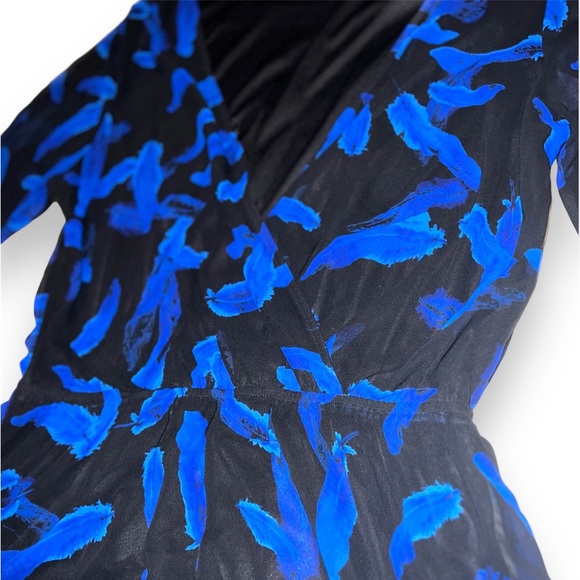 Express Black with Blue Pattern Romper Size Large - Picture 6 of 6